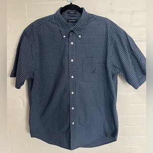Nautica Men’s Short Sleeve Dress Shirt - Cotton - Large